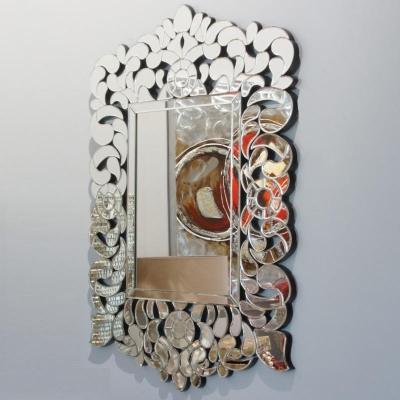 EURYDYKA prostokątne lustro dekoracyjne w ażurowej ramie lustrzanej artehome